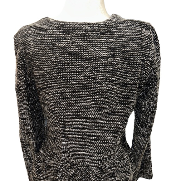 J. Crew Boucle Tweed Peplum Black Gray White Cropped Blazer - S - Picture 10 of 14